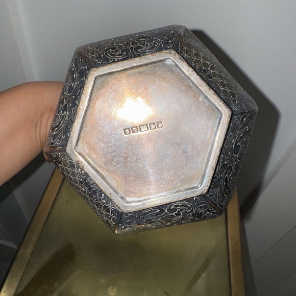 Antique E G Webster Silver Plate Copper Repousse Engraved Teapot Rattan Handle - Picture 4 of 8